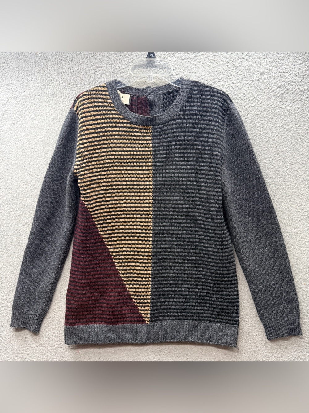 MARNI Wool Cashmere Blend Striped Colorblock Button Up Back Sweater Size 42
